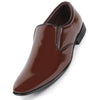 Men Tan Patent Leather Party Formal Office Slip On Shoes
