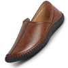 Men Tan Perforated Side Stitched Ethnic Round Toe Juttis and Mojaris for Wedding|Flexible Anti Skid Sole|Pathani Kurta Slip On Shoes