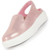 Women Pink Height Enhancer Elastic Closure Back Strap Platform Heel Slip On Shoes|Stylish|Chunky|Weekend|Classic Sneaker Shoes