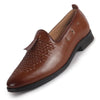Men Tan Handcrafted Upper Textured Classic Party Slip On Tassel Loafer|Elegant Ethnic Jutti Mojari for Wedding Dress|Comfort Slip-On Shoe with TPR Welted Sole