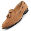 Men Tan Suede Leather Casual Tassel Loafer Shoes