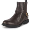 Men Brown Genuine Leather Side Zipper Adjustable Strap Classic Slip On Chelsea Boots|TPR Welted Sole|Slip Resistant Boots For Winter