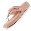 Women Pink Embellished Wedding Slip-On Flats with Bow Design Studded T-Strap|Ethnic Wedge Sandals with Cushioned Insole|Party, Festive