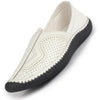 Men White Perforated Side Stitched Ethnic Round Toe Juttis and Mojaris for Wedding|Flexible Anti Skid Sole|Pathani Kurta Slip On Shoes