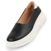 Women Black Outdoor Fashion Comfort Height Enhance Platform Heel Ballerina Slip On Shoes