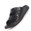 Men Black Open Toe Multi Adjustable Strap Ethnic Kurta Slip On Sandals|Anti-Skid Sole Slippers|Memory Cushion Insole