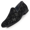Men Black Silk Zardosi Sequin Velvet Ethnic Slip On Juttis and Mojaris for Festive|Indian Traditional Sherwani Shoes for Wedding|Slip On Shoes for Groom