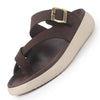 Men Brown Toe Ring Criss Cross Buckle Strap Side Stitched Waterproof Summer Slip On Sandals|Comfort Sole|Lightweight Slippers for Rainy Monsoon Season