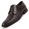 Men Brown Leopard Textured Derby Formal Lace Up Shoes For Office|Work|Wedding|Party