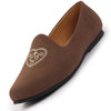 Men Brown Traditional Ethnic Embroidered Design Velvet Slip On Juttis & Mojaris For Party|Wedding|Festival