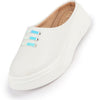 Women White Outdoor Fashion Comfort Lace Design Open Back Platform Heel Slip On Casual Shoes