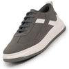 Men Grey Lace Up White Stripped Trendy All Day Comfortable Lightweight Sneakers Casual Shoes