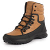 Men Tan High Top 3-Eye Lace Up High Ankle Winter Biker Boots|Trekking Boots|Hiking Boots|Basketball Shoes|Good Sole Grip Traction