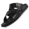 Men Black Open Toe Multi Adjustable Strap Ethnic Slip On Sandals|Anti-Skid Sole Slippers|Memory Cushion Insole