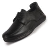 Men Black Genuine Leather Formal Lace Derby Shoes|Shock Absorption Memory Cushioned Insole Comfort|Flexible Fit, Lightweight and Durable Slip Resistant Sole