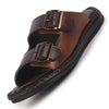 Men Brown Open Toe Broad Feet Double Adjustable Strap Ethnic Kurta Slip On Sandals|Anti-Skid Sole Slippers|Memory Cushion Insole
