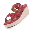Women Platform Wedge Heel Open Toe Sandals Height Enhancer Criss Cross Strap Slip-On Sandal