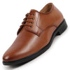 Men Tan Formal Dress Lace Up Derby Shoes With Cushioned Footbed For Office|Work