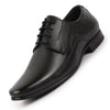 Men Black Genuine Leather Textured Formal Lace Up Derby Shoes For Office|Work
