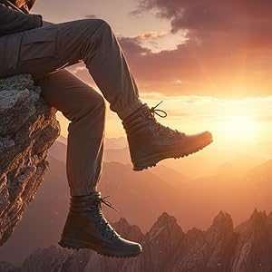 Men Tan High Top 3-Eye Lace Up High Ankle Winter Biker Boots|Trekking Boots|Hiking Boots|Basketball Shoes|Good Sole Grip Traction