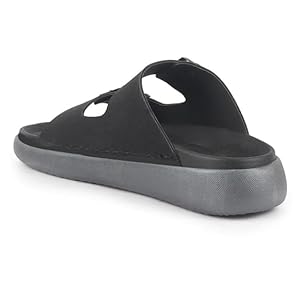 Men Brown Open Toe Buckle Strap Stitched Waterproof Sandals|Soft Cushioned Insole|Summer Slip-On Slipper|Perfect For Monsoon Rainy Season