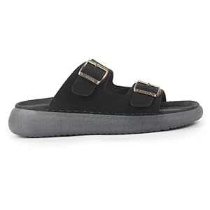 Men Brown Open Toe Buckle Strap Stitched Waterproof Sandals|Soft Cushioned Insole|Summer Slip-On Slipper|Perfect For Monsoon Rainy Season