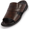 Men Brown Daily Indoor Outdoor Comfort Stitched Design Open Toe Slip On Slipper