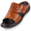 Men Tan Daily Indoor Outdoor Comfort Stitched Design Open Toe Slip On Slipper
