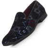 Men Black Blue Silk Zardosi Sequin Velvet Ethnic Slip On Juttis and Mojaris for Wedding|Traditional Sherwani Shoes|Prom Slip-On Tuxedo Shoes