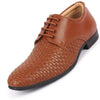 Men Tan Knit Design Formal/Office Lace Up Shoes