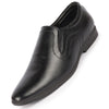 Men Black Genuine Leather Formal Office Pointed Toe Slip On Shoes with Comfort EVA Pad Insole