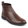 Men Brown High Ankle Zipper Closure Fashion Trend Classic Work Boots