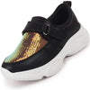 Women Black Stylish Hook & Loop Sneakers