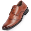 Men Tan Party Formal Office Comfort Embossed Design Lace Up Shoes