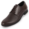 Men Brown Formal Office Textured Design Stitched Genuine Leather Lace Up Shoes