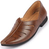 Men Brown Ethnic Wedding Party Laser Cut Design Slip On Juttis and Mojaris
