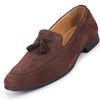 Men Brown Suede Leather Casual Tassel Loafer Shoes