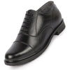 Men Black Genuine Leather Formal Office Comfort Broad Feet Oxford Lace Up Shoes