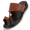 Men Tan Daily Indoor Outdoor Comfort Stitched Design Kolhapuri Toe Ring Slip On Slipper