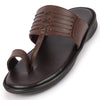 Men Brown Daily Indoor Outdoor Comfort Stitched Design Kolhapuri Toe Ring Slip On Slipper