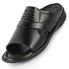 Men Black Daily Indoor Outdoor Comfort Stitched Design Open Toe Slip On Slipper