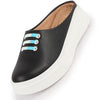 Women Black Outdoor Fashion Comfort Lace Design Open Back Platform Heel Slip On Casual Shoes