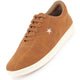 Men Tan Classic Embroidery Star Upper Soft Suede Leather Lace Up Sneakers Shoes