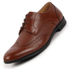 Men Tan Formal Office Party Genuine Leather Lace Up Brogue Shoes