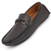 Men Grey Casual Slip On Textured Stitched Design Driving Loafer and Moccasin Shoes