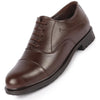 Men Brown Genuine Leather Formal Office Comfort Broad Feet Oxford Lace Up Shoes