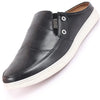 Men Black Casual Back Open Classic Slip On Shoes