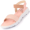 Women Pink Open Toe Fashion Stylish Day Long Comfort Slip On Wedges Sandals