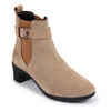 Women Cheeku Flared Heel High Ankle Suede Leather Classic Winter Buckle Strap Chelsea Boots