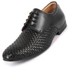 Men Black Knit Design Formal/Office Lace Up Shoes